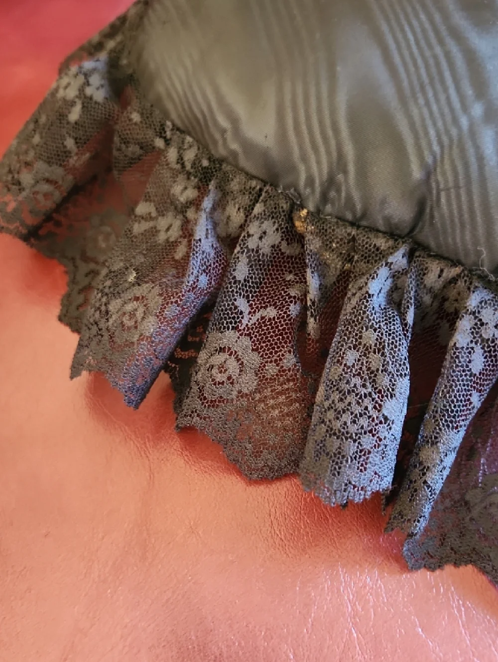 Handmade Boho Velvet Heart Pillow with  Lace Sash And Trim